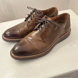 J&M Upton Dress Cap Toe Men's Brown Leather Oxford Shoes Size 10.5